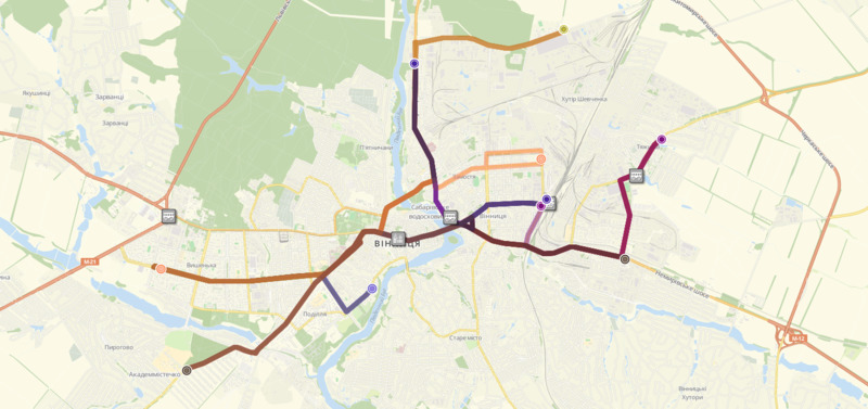Схема тролейбус Вінниця