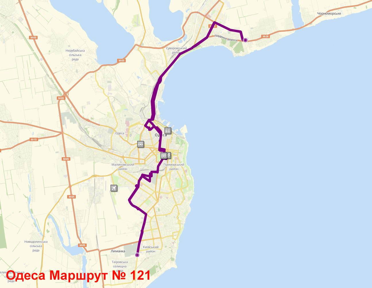 Автобус 121 маршрут на карте