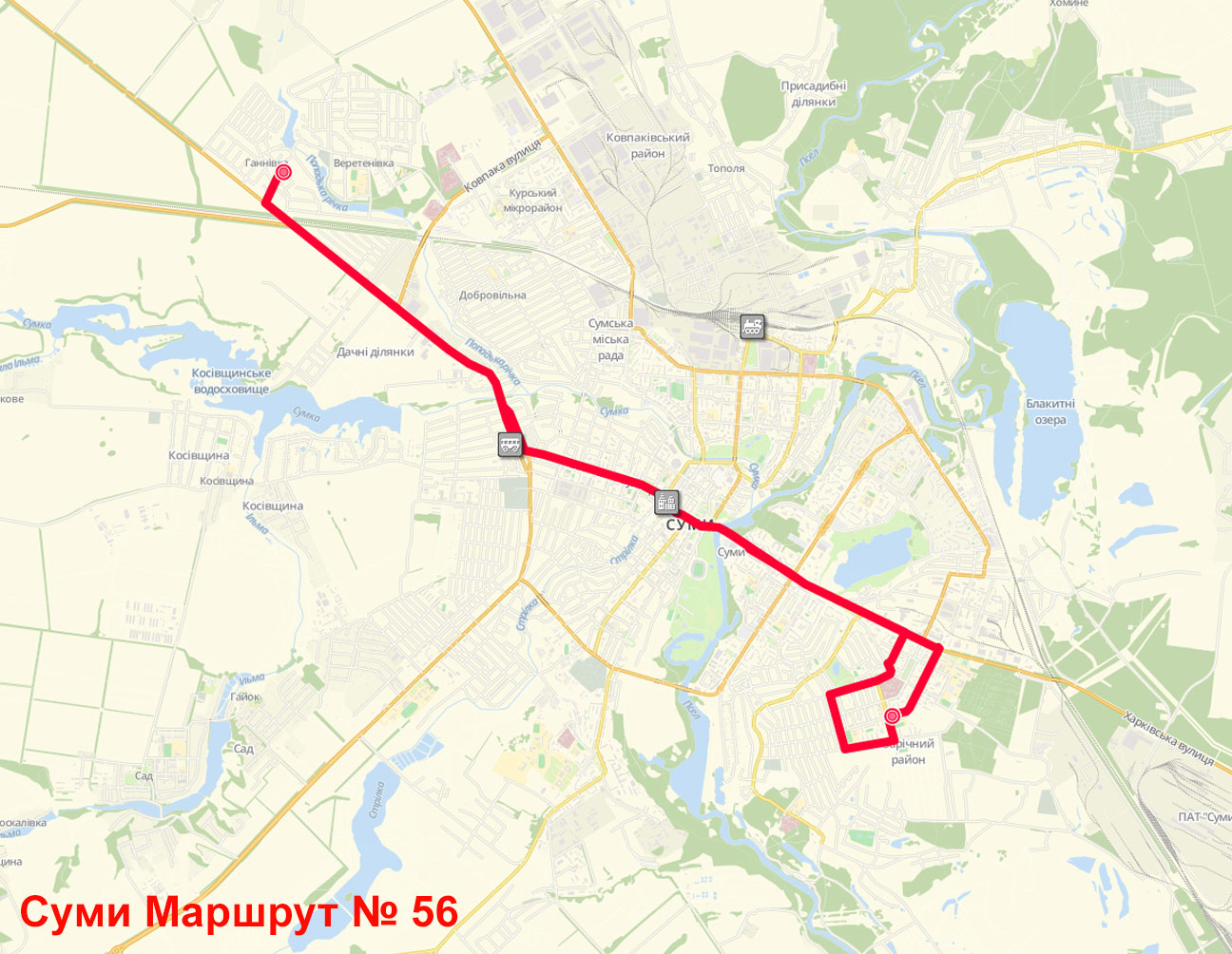 Схема маршрут 56